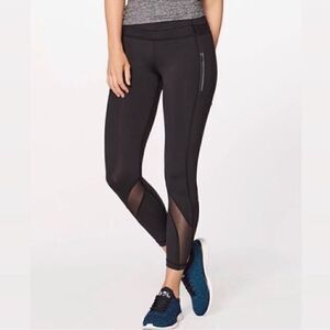 Lululemon 25” Inspire Tight II Mesh Zipper Leggings Black 4